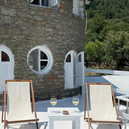 Kule Degirmen Deniz Manzarali Tas Ev *